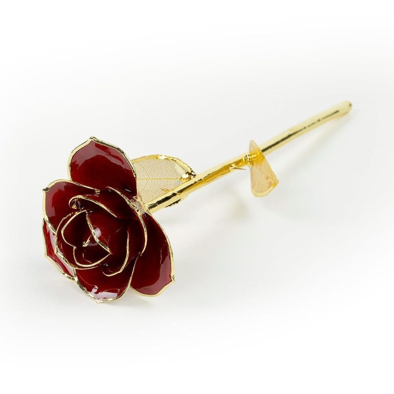 red gold leaf rose gift