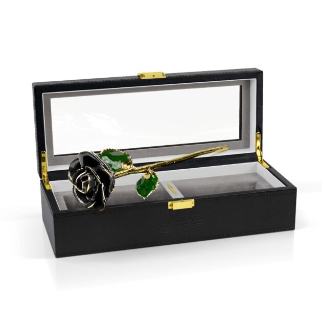 Black Rose<br/><sub> with Premium Glass Lid Display Case</sub> - Image 2