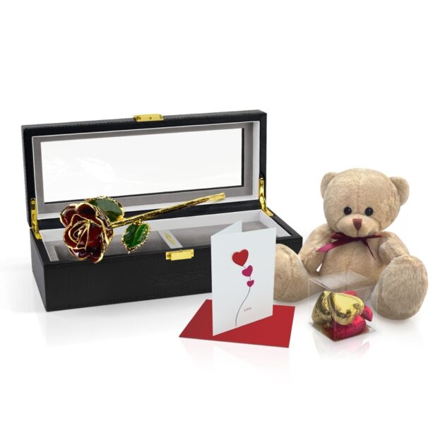 Burgundy Rose<br><sub> with Premium Gift Set</sub>