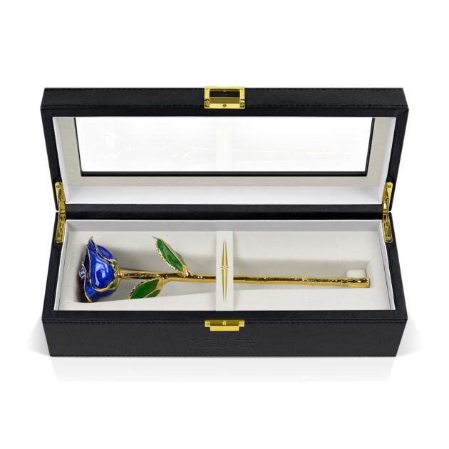 Dark Blue rose<br/><sub> with Premium Glass Lid Display Case</sub> - Image 5