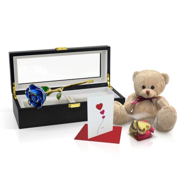 Dark Blue Two Tone Rose<br><sub> with Premium Gift Set</sub> - Image 3