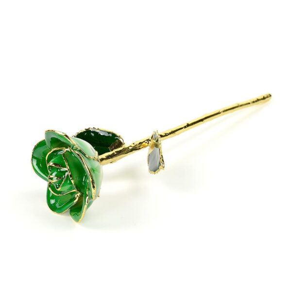Dark Green Two Tone Rose<br/><sub> with Premium Glass Lid Display Case</sub> - Image 4