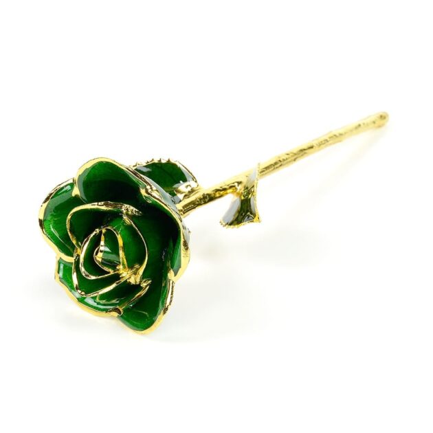 Dark Green Rose<br/><sub> with Premium Glass Lid Display Case</sub> - Image 4