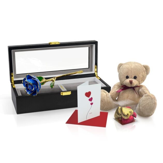 Light Blue Rose<br><sub> with Premium Gift Set</sub>