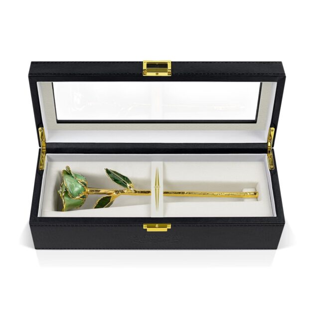 Light Green Rose<br/><sub> with Premium Glass Lid Display Case</sub> - Image 5
