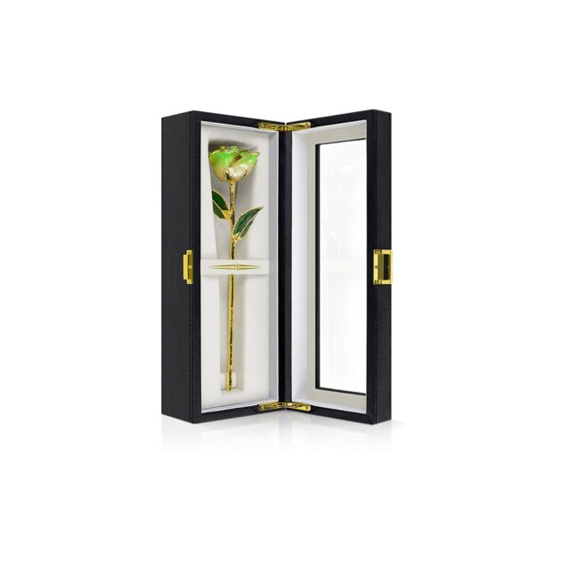 Light Green Two Tone Rose<br/><sub> with Premium Glass Lid Display Case</sub> - Image 7