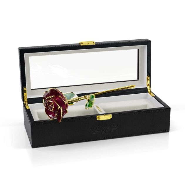 Magenta Two Tone Rose<br/><sub> with Premium Glass Lid Display Case</sub> - Image 6