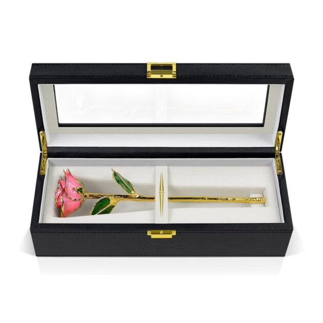 Pink Rose<br/><sub> with Premium Glass Lid Display Case</sub> - Image 5