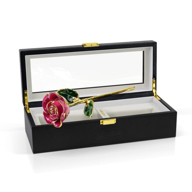 Pink Two Tone Rose<br/><sub> with Premium Glass Lid Display Case</sub> - Image 6