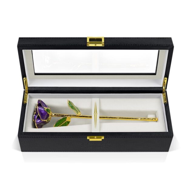Purple Rose<br/><sub> with Premium Glass Lid Display Case</sub> - Image 5
