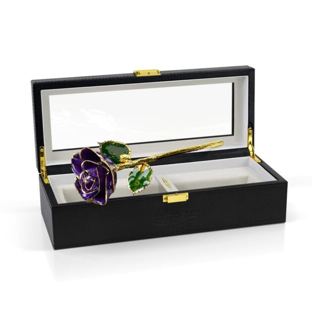 Purple Rose<br/><sub> with Premium Glass Lid Display Case</sub> - Image 6