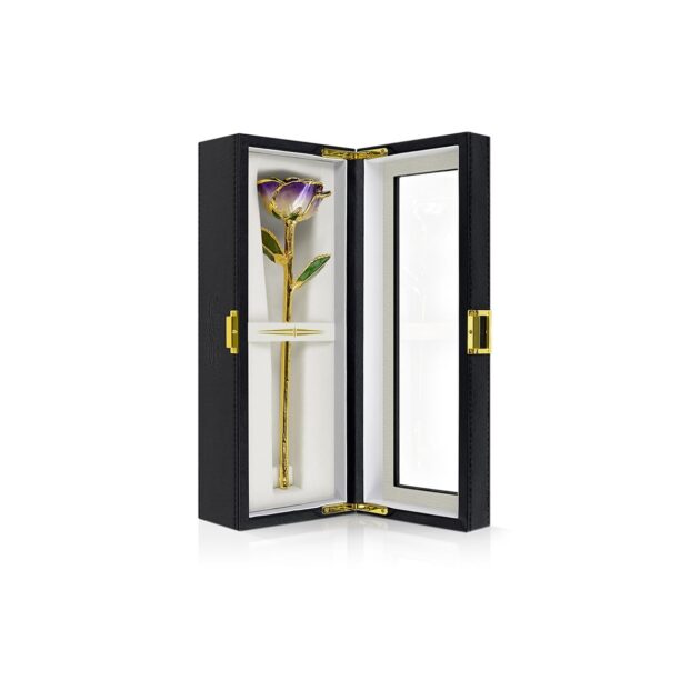 Purple Two Tone Rose<br/><sub> with Premium Glass Lid Display Case</sub> - Image 8
