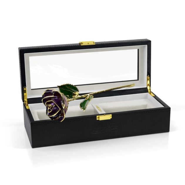 Purple Two Tone Rose<br/><sub> with Premium Glass Lid Display Case</sub> - Image 7