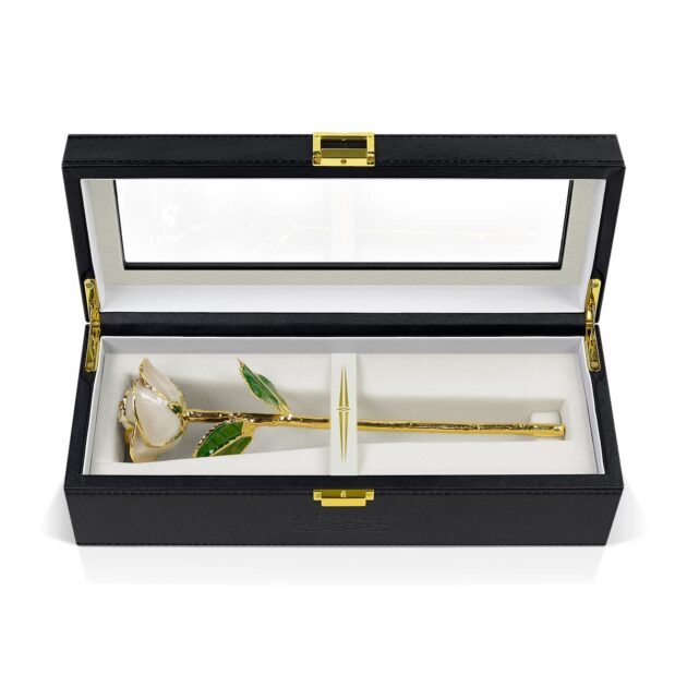 Raw Pearl Rose<br/><sub> with Premium Glass Lid Display Case</sub> - Image 5
