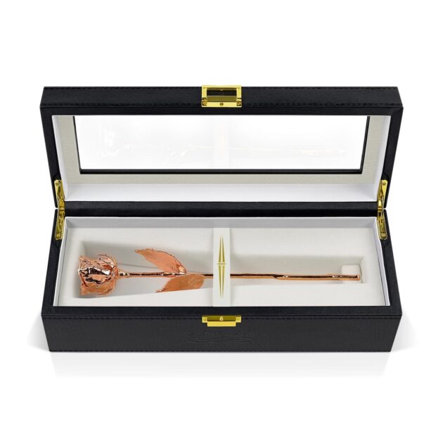 Rose Gold Rose<br/><sub>with Premium Glass Lid Display Case</sub> - Image 5
