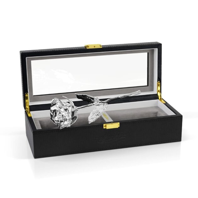 Silver Rose<br/><sub> with Premium Glass Lid Display Case</sub> - Image 6