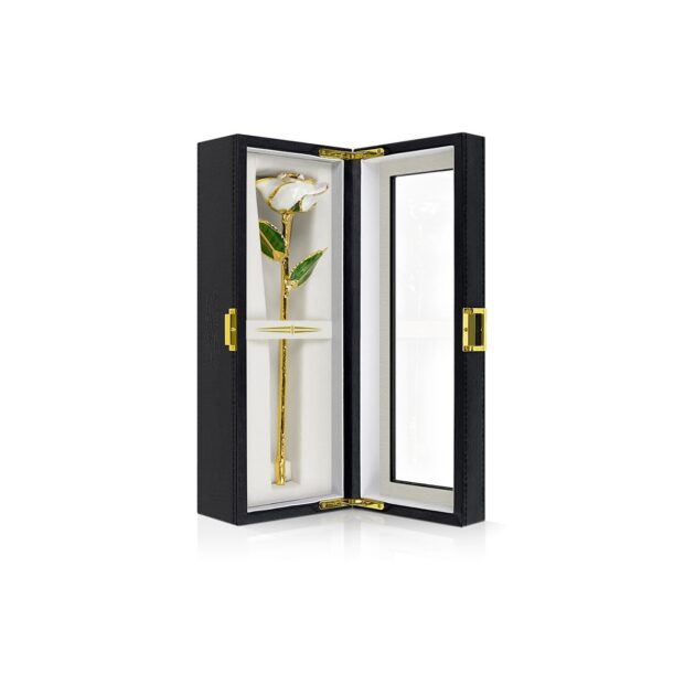 White Rose<br/><sub> with Premium Glass Lid Display Case</sub> - Image 7