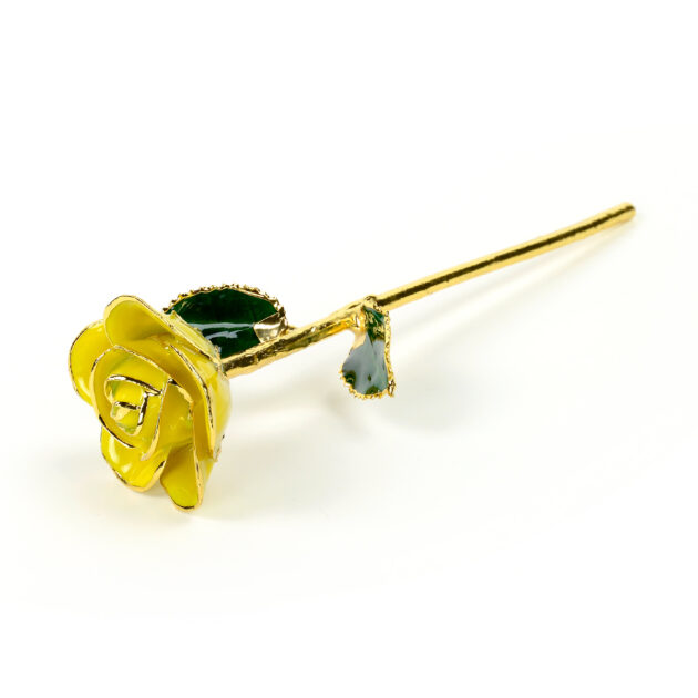 Yellow Two Tone Rose<br/><sub> with Premium Glass Lid Display Case</sub> - Image 4