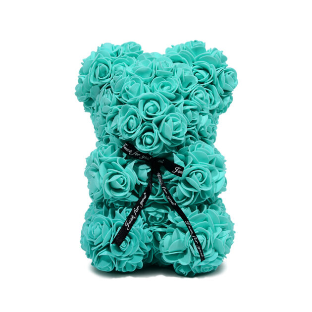Teal Infinity Rose Bear (25 cm)