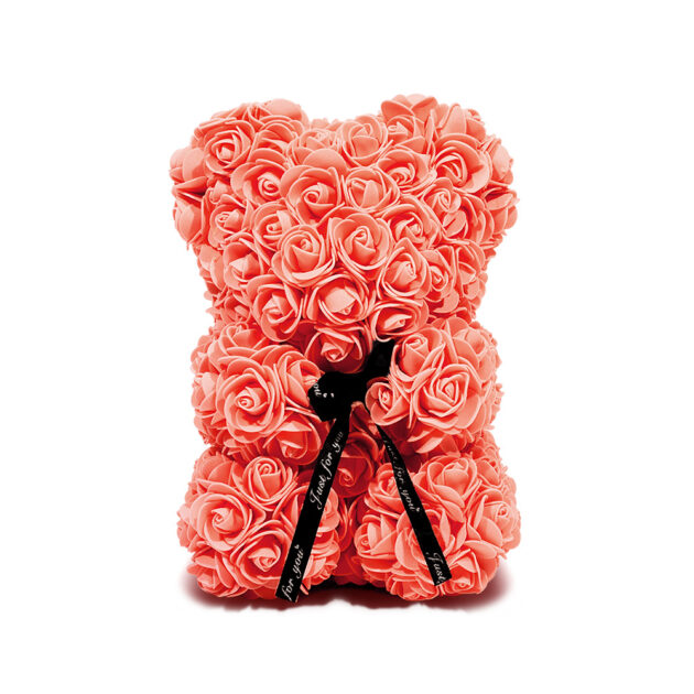 Peach Infinity Rose Bear (25 cm)