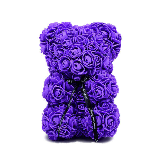 Purple Infinity Rose Bear (25 cm)