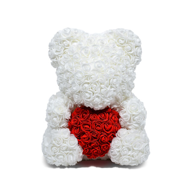 Infinity Rose Bear with Red Heart (40 cm)